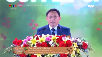 Phó Chủ tịch thường trực UBND tỉnh Đắk Lắk  Nguyễn Tuấn Hà, Trưởng ban tổ chức lễ hội Cà phê Buôn Ma Thuột lần thứ 8 phát biểu tại Lễ bế mạc